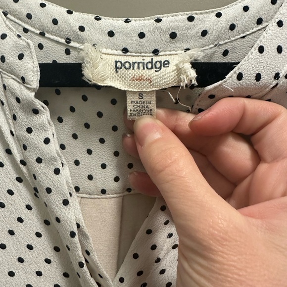 Anthropologie Porridge Clothing Ivory Polka Dot Blouse - Picture 5 of 7
